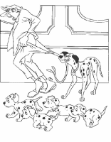 A coloring page of 101 dalmatians